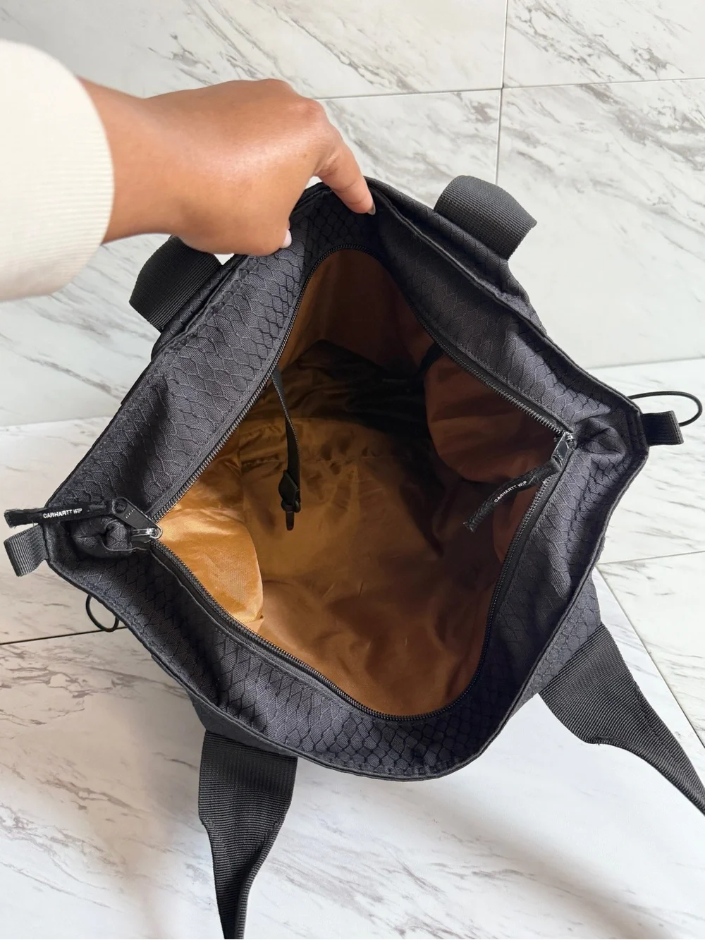2/$100 Carhartt WIP Medley Black Canvas Mixed Utility Unisex Tote Bag